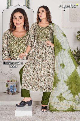 Ayesha Rubica vol 1 heavy rayon foil printed nayra cut wholesale Kurti catalogue  kurtis catalogs