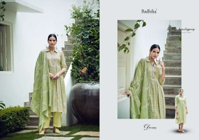 Radhika fashion Azara Barfi pure blossom cotton printed with embroidery work salwar kameez wholesaler  salwar kameez catalogs