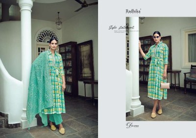 Radhika fashion Azara Barfi pure blossom cotton printed with embroidery work salwar kameez wholesaler  salwar kameez catalogs