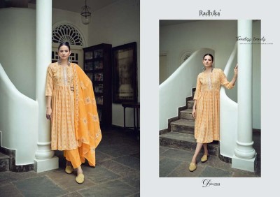 Radhika fashion Azara Barfi pure blossom cotton printed with embroidery work salwar kameez wholesaler  salwar kameez catalogs