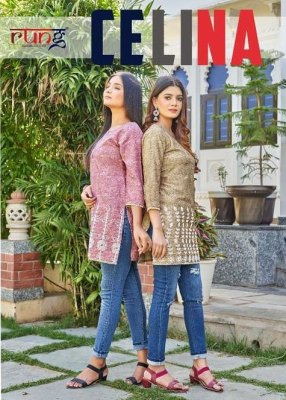 Rung new presents celina rayon wester short top collection  kurtis catalogs