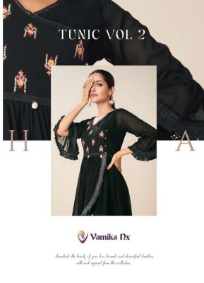 Vamika nx tunic vol 2 heavy georgette western short top collection wholesaler  kurtis catalogs