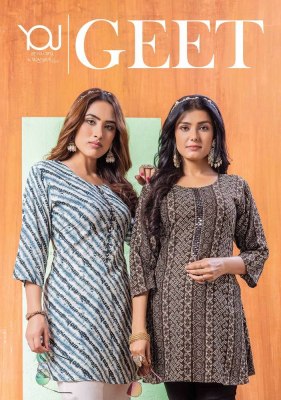 Wanna by you new launch Geet rayon printed tunic shot top collection 