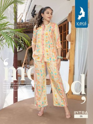 kaya kurti presents intra western co Ord sets 2 pice set Kurti catalogue wholesale  kurtis catalogs