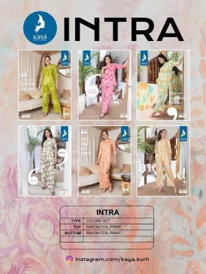 kaya kurti presents intra western co Ord sets 2 pice set Kurti catalogue wholesale  kurtis catalogs