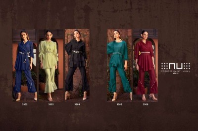 nu vol 39 Viscose Chanderi Silk fancy designer western  co ord set  collection                                       kurtis catalogs