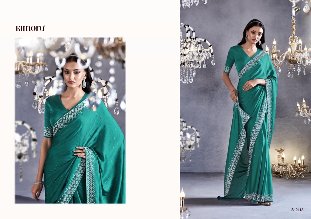 Kimora 1462 Sunehri Vol-18 Parrot Green Unstiched Silk Saree