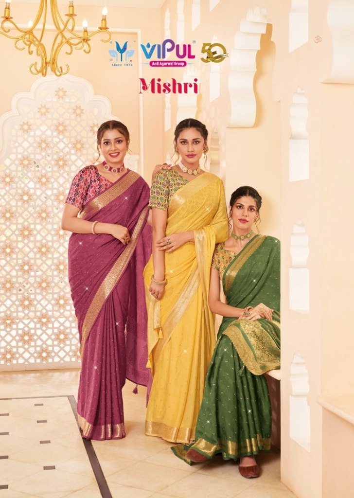 RANGREZ BY VIPUL FASHION SAREES GEORGETTE UNSTICHED SAREES WHOLESALE 12 PCS