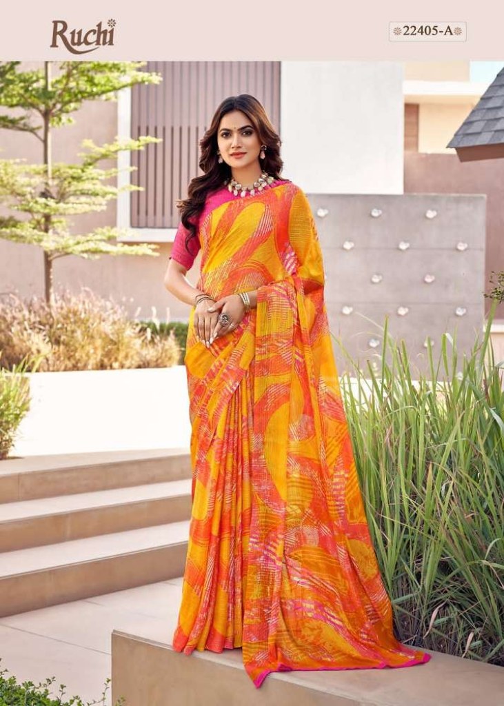 Chiffon Saree | Buy Chiffon Sarees Online - Vishal Prints