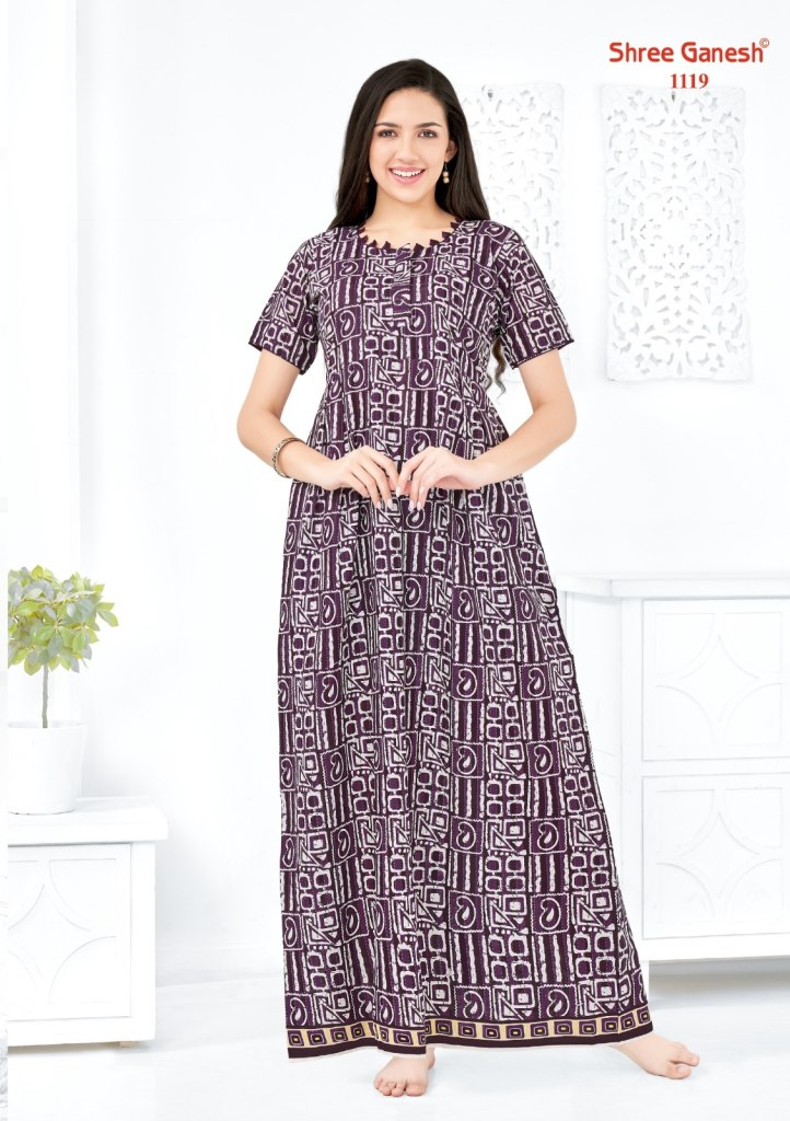 Buy Nighty Online | Estonished Motif Printed Cotton Long Kaftan Nighty |  EST-PC-087 | Cilory.com