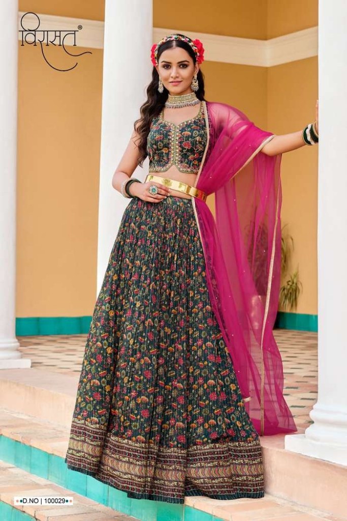 SANSKAR PRESENTS STUNNING READYMADE CROP TOP LEHENGA WHOLESALE ONLINE  SUPPLIER - textiledeal.in