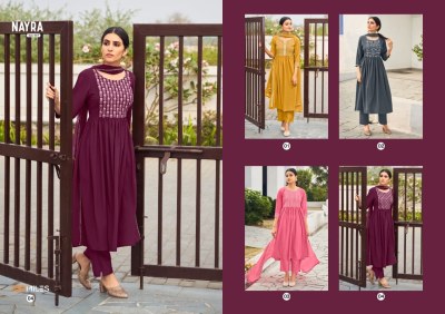 100 miles by nayra premium collection of georgette kurti with pant and dupatta catalog at wholesale price kurtis catalogs