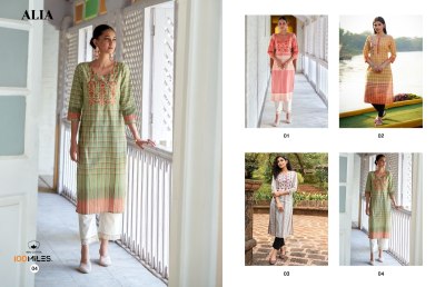 100 miles new alia pure cotton designer  embroidery Kurti wholesale   kurtis catalogs