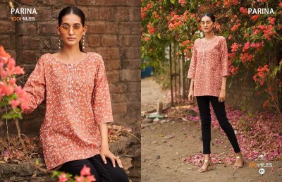 100 miles new parina Pure cotton printed short tops collection kurtis catalogs