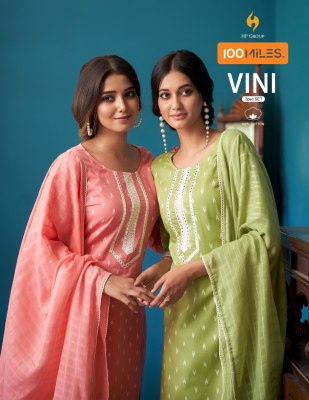 100 miles vini pure cotton top pants with dupatta ready made suits wholesale kurtis catalogs