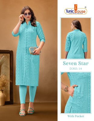 7 Star by Tunic House Reyon sequence Straight Kurti Collection   kurtis catalogs