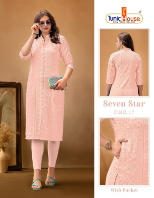 7 Star by Tunic House Reyon sequence Straight Kurti Collection   kurtis catalogs