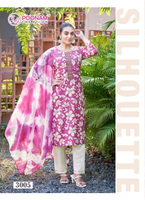 APSARA VOL-3 by poonam Heavy reyon foil printed kurti pant and dupatta catalogue at affordable rate readymade suit catalogs