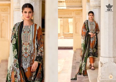 AQSA by Aarzoo fancy printed cambric cotton unstitched dress material catalogue at low rate salwar kameez catalogs