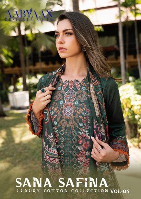 Aabyaan Sana Safina Vol 5 Karachi Style Pure Cotton Unstitched Designer Suit Wholesale Karachi suits catalogs