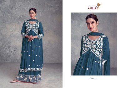 Aadhira vol 9 by Vamika Designer embroidered fancy sharara suit catalogue at affordable rate readymade suit catalogs