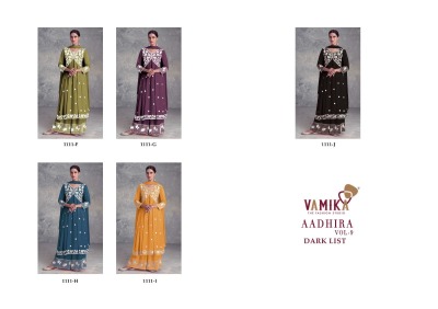 Aadhira vol 9 by Vamika Designer embroidered fancy sharara suit catalogue at affordable rate readymade suit catalogs