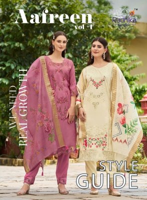 Aafreen vol 1 by Radhika life style pure roman embroidered readymade suit collection  Radhika Lifestyle