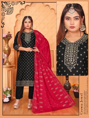 Aakansha vol 1 Reyon Foil printed with gala work Readymade suit collection with low price kurtis catalogs