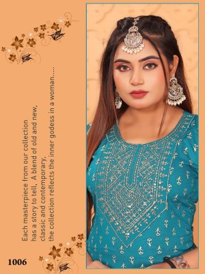 Aakansha vol 1 Reyon Foil printed with gala work Readymade suit collection with low price kurtis catalogs