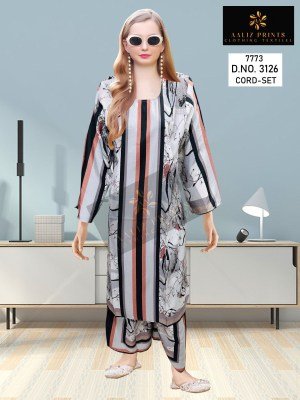 Aaliz Prints Vol 12 Designer Lawn Fabric Cord Set Printed Kurti with Plazo Wholesale co ord set catalogs