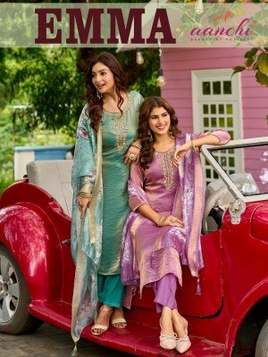 Aanchi Emma Fancy Santoon Kurti with Digital Dupatta Wholesale Ethnic Wear wholesale catalogs