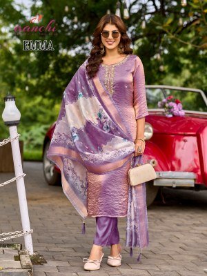 Aanchi Emma Fancy Santoon Kurti with Digital Dupatta Wholesale Ethnic Wear kurti pant with dupatta Catalogs