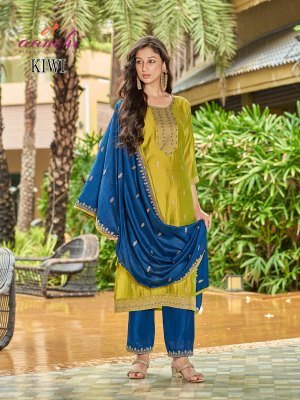 Aanchi Kiwi Vichitra Silk Straight Suit with Contrast Pant And Fancy Dupatta Wholesale kurtis catalogs