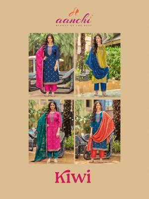 Aanchi Kiwi Vichitra Silk Straight Suit with Contrast Pant And Fancy Dupatta Wholesale kurtis catalogs