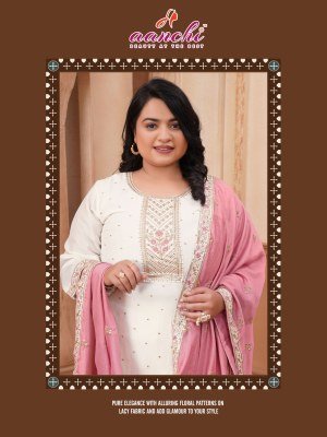 Aanchi Plus Crystal 2 0 Size Big Size 3 Piece Set Vichitra Silk Kurti Bottom And Fancy Dupatta Wholesale kurti pant with dupatta Catalogs