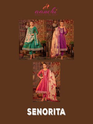 Aanchi Senorita Vichitra Silk Top And Bottom with Fancy Digital Print Dupatta Wholesale kurtis catalogs