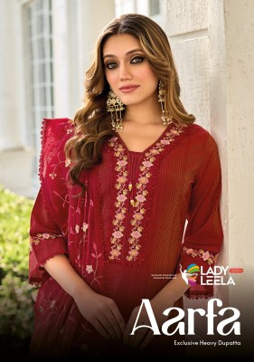 Aarfa by Lady Leela Embroidered Swiss Silk exclusive readymade suit set with amavi Expo wholesale catalogs