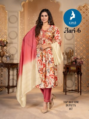 Aari 6 by Kaya chanderi modal foil printed readymade suit catalogue at affordable rate readymade suit catalogs