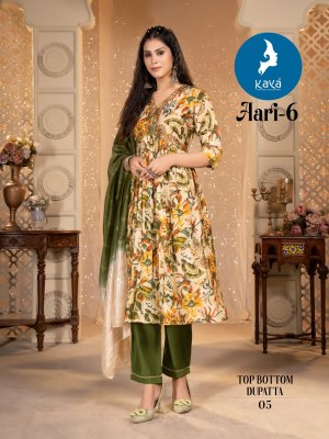 Aari 6 by Kaya chanderi modal foil printed readymade suit catalogue at affordable rate readymade suit catalogs