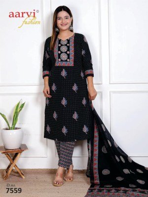 Aarvi Ajrakh Vol 4 Kurti Pant With Dupatta Collection Buy Wholesale  readymade suit catalogs