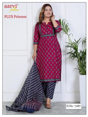 Aarvi Fashion by Plus Princess vol 1 fancy printed kurti pant and dupatta catalogue readymade suit catalogs