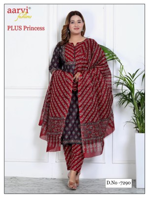 Aarvi Fashion by Plus Princess vol 1 fancy printed kurti pant and dupatta catalogue readymade suit catalogs