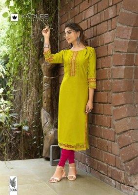 Aarvi by Kadlee viscorse thread embroidered hand work kurti catalogue at affordable rate  kurtis catalogs