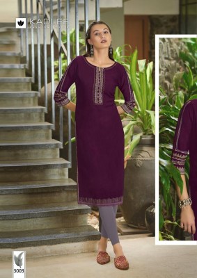 Aarvi by Kadlee viscorse thread embroidered hand work kurti catalogue at affordable rate  kurtis catalogs