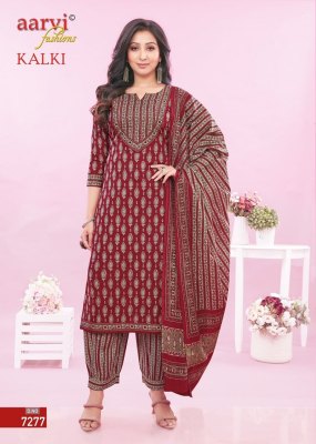 Aarvi by Kalki Vol 2 Pure Cotton With Katha Hand Work Kurti Afghani Pant With Dupatta catalogue readymade suit catalogs