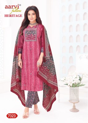 Aarvi fashion by heritage vol 1 fancy cotton readymade salwar suit catalogue at affordable rate readymade suit catalogs