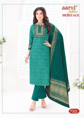 Aarvi fashion by heritage vol 1 fancy cotton readymade salwar suit catalogue at affordable rate readymade suit catalogs