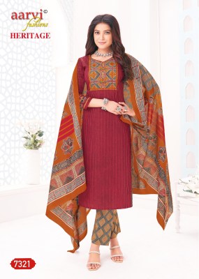 Aarvi fashion by heritage vol 1 fancy cotton readymade salwar suit catalogue at affordable rate readymade suit catalogs