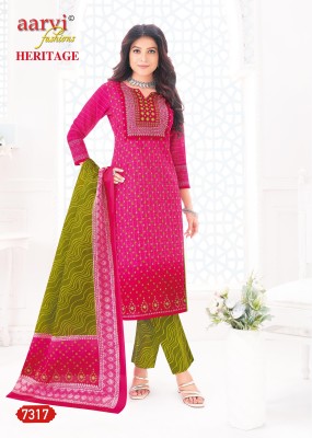 Aarvi fashion by heritage vol 1 fancy cotton readymade salwar suit catalogue at affordable rate readymade suit catalogs