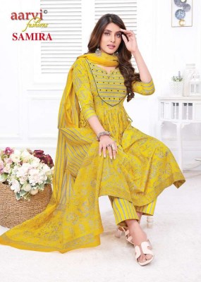 Aarvi fashion new launch Samira vol 1 nyra cut Kurti pant with dupatta set Kurti catalogue wholesale price in India  kurtis catalogs